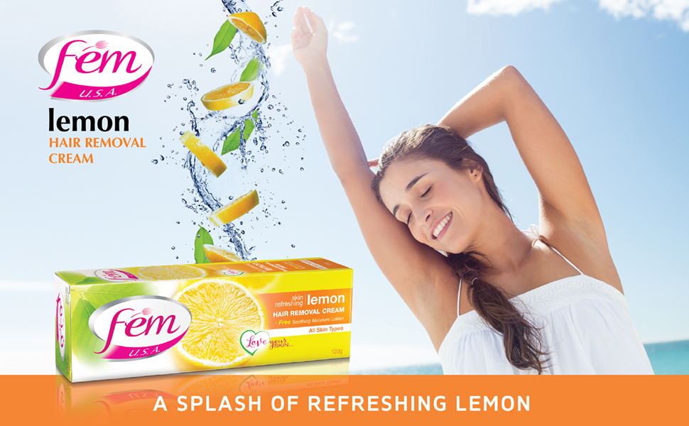 Dabur Fem Hair Removal Cream for All Types of Skin 120g Lemon (Pack of 6)